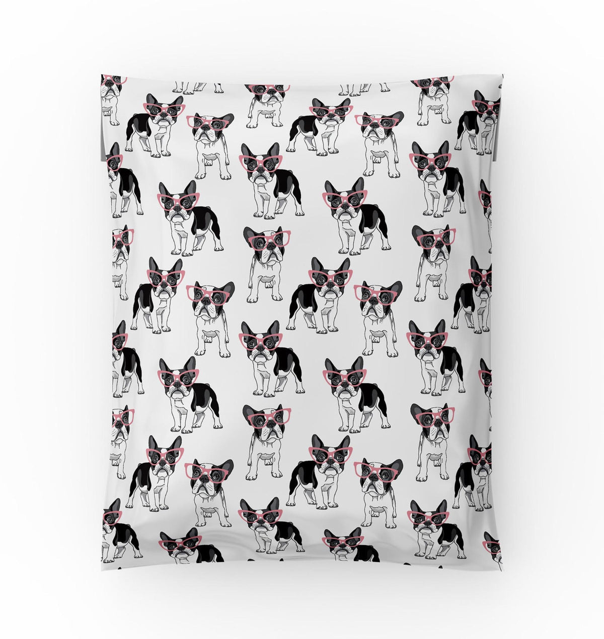 French bulldog poly mailer 10x13 with black and white Frenchie dog print