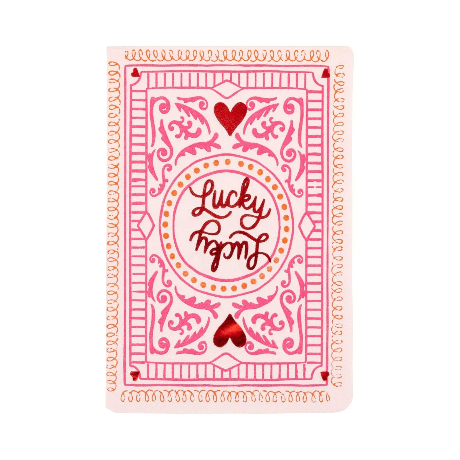 Lucky in Love Cocktail Napkins 18ct, Valentine Casino Party Napkins, Engagement Party, Bachelorette Table Decor, Pink Red Love Napkins