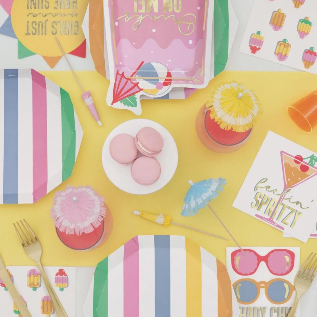 Pastel Drink Umbrellas 25ct Cocktail Picks, Pink Blue Yellow Paper Umbrella Picks, Tropical Party Decor, Luau Bar Drinks Garnish
