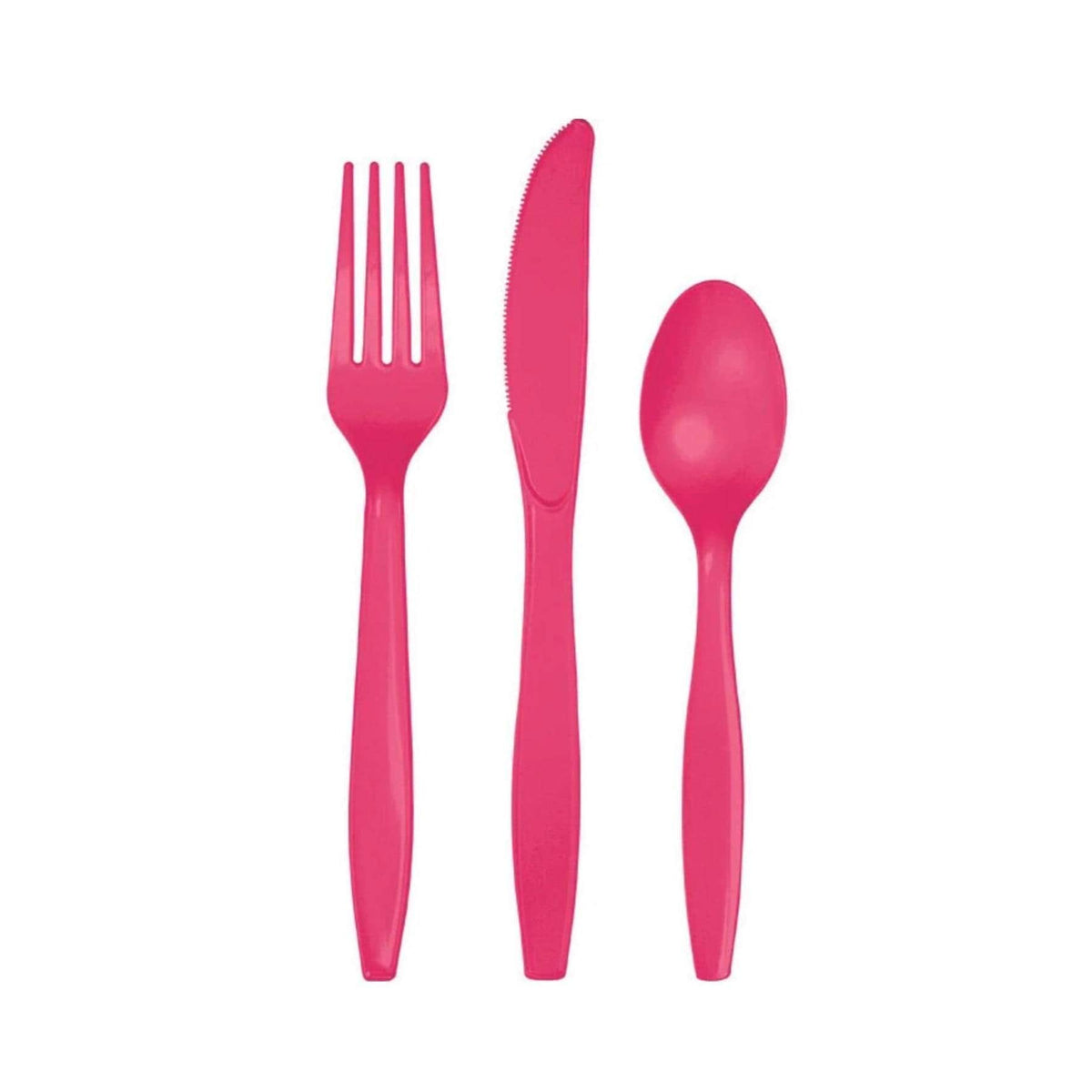 24-Set Magenta Cutlery - Pink Party Supplies, Party Flatware, Pink Party Decorations, Girl Birthday Party, Girl Baby Shower, Pink Birthday