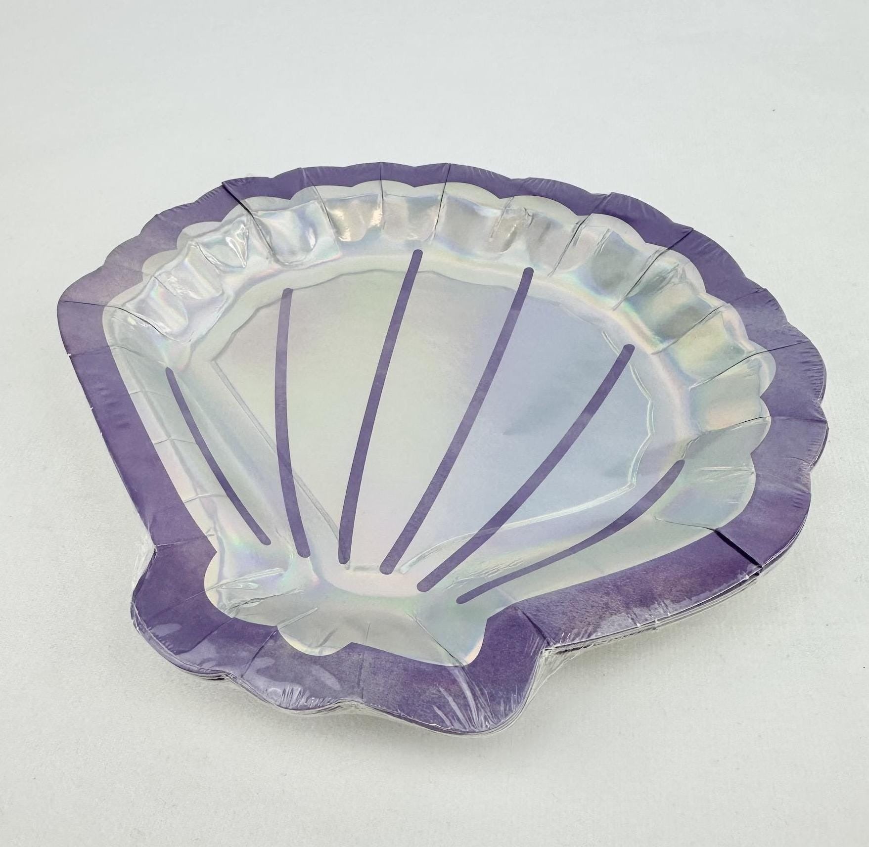Iridescent Shell Shaped Party Plates - Stesha Party
