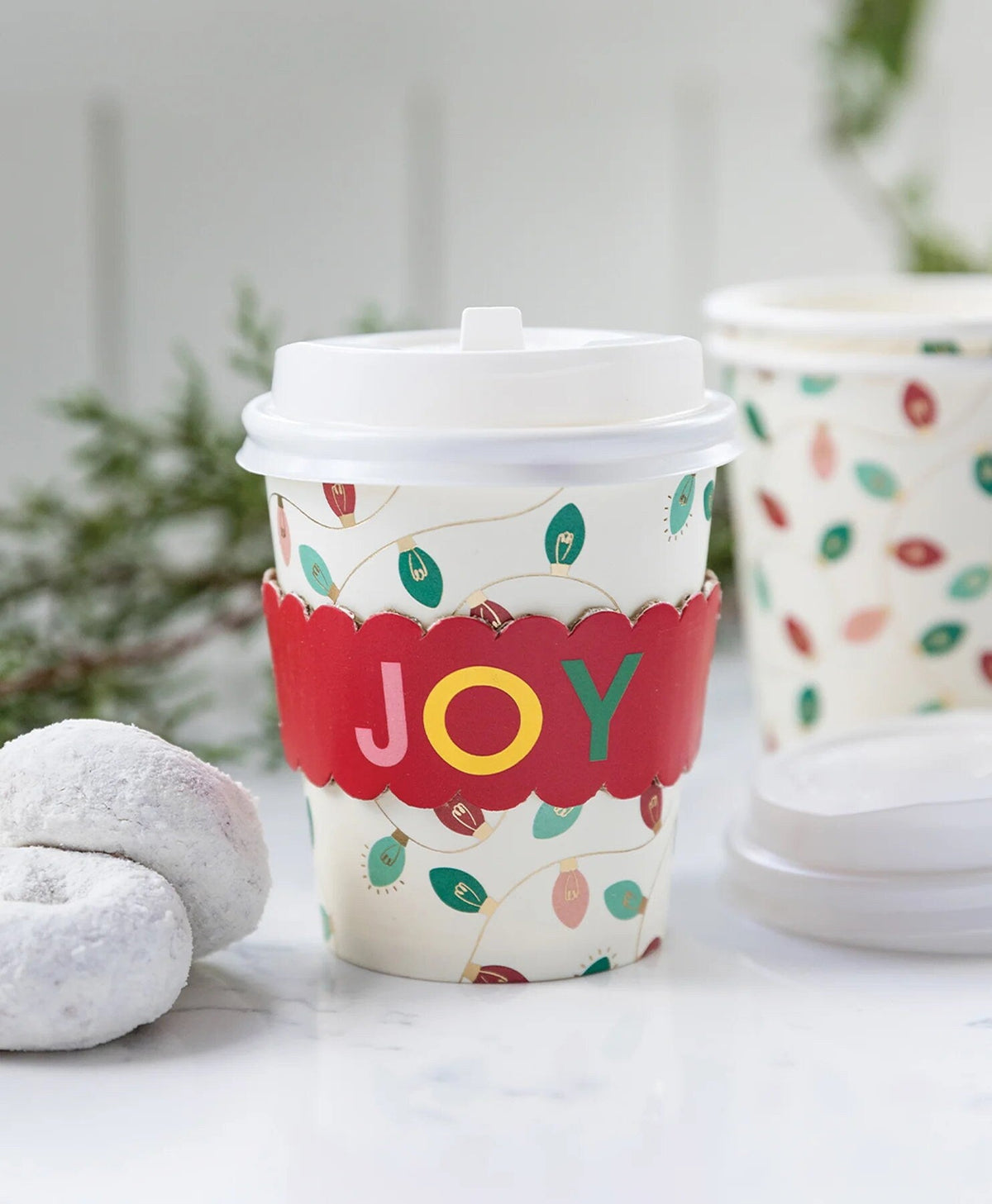 Joy Christmas Lights To - Go Cups - Stesha Party