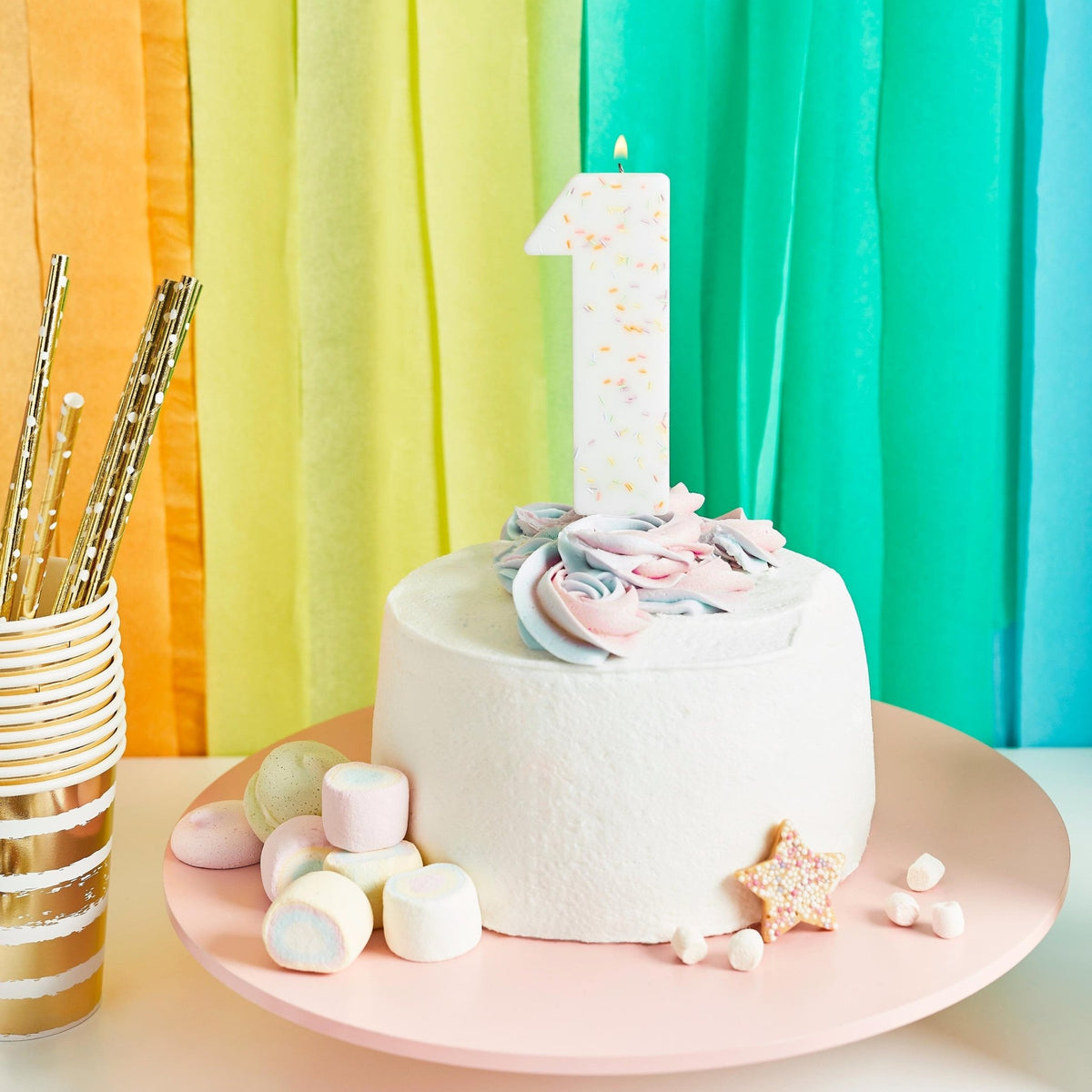 Jumbo Sprinkle Number Candle - Stesha Party