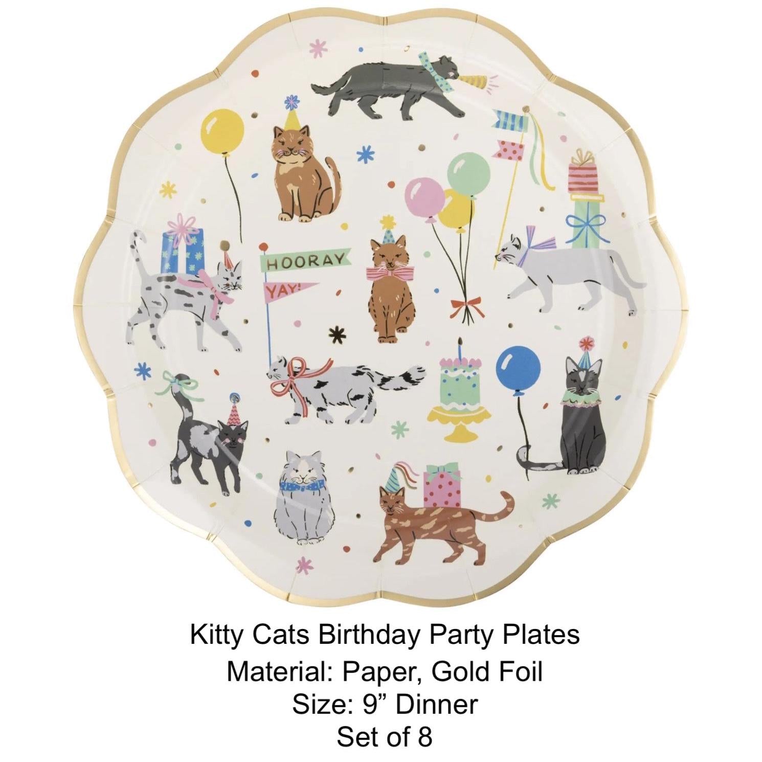 Kitty Cat Party Plates 8ct - Stesha Party