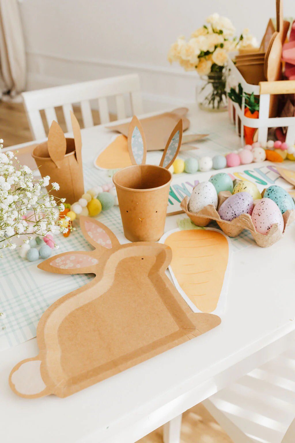 Kraft Bunny Paper Plates - Stesha Party