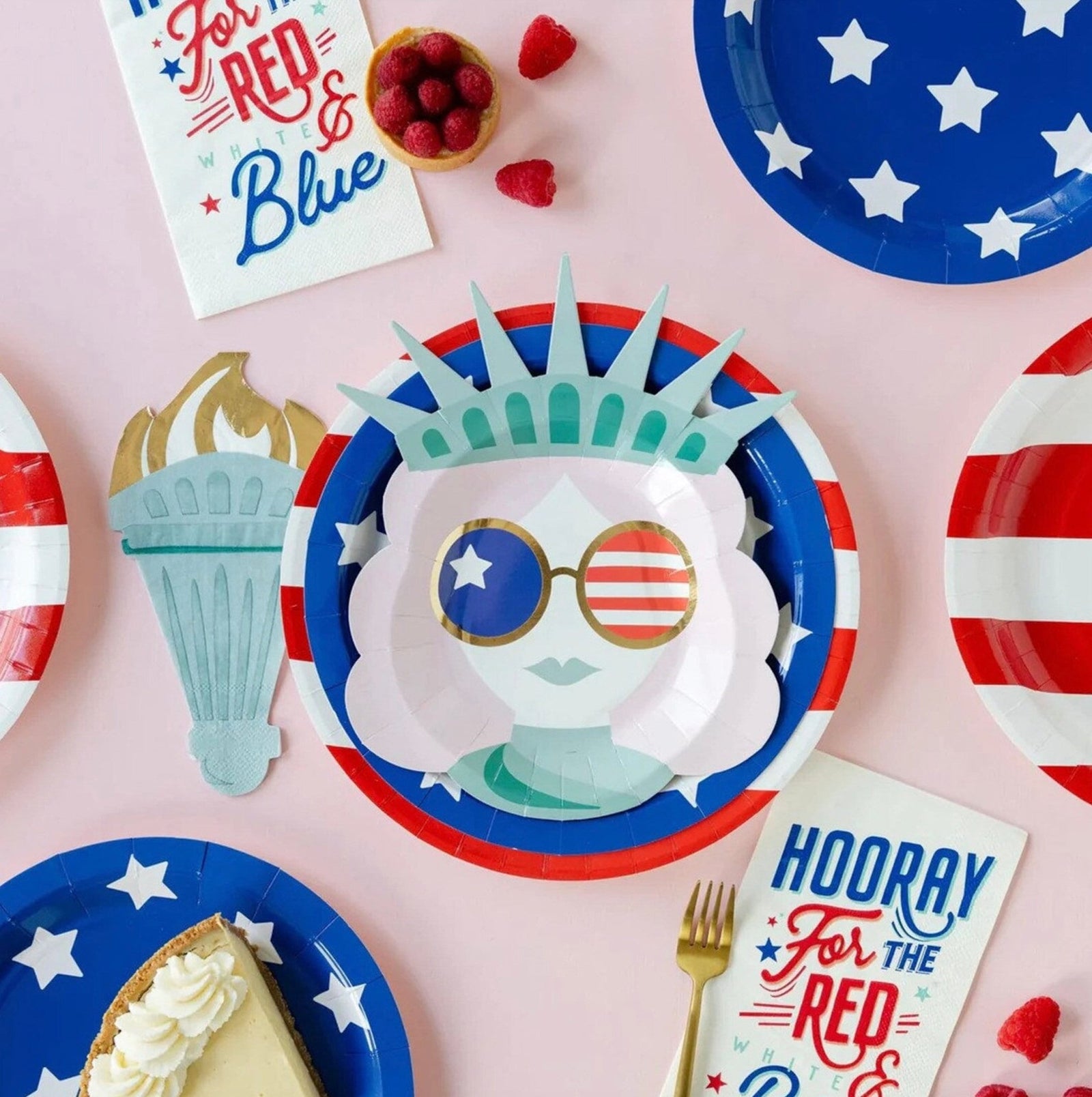 Lady Liberty Paper Plates - Stesha Party