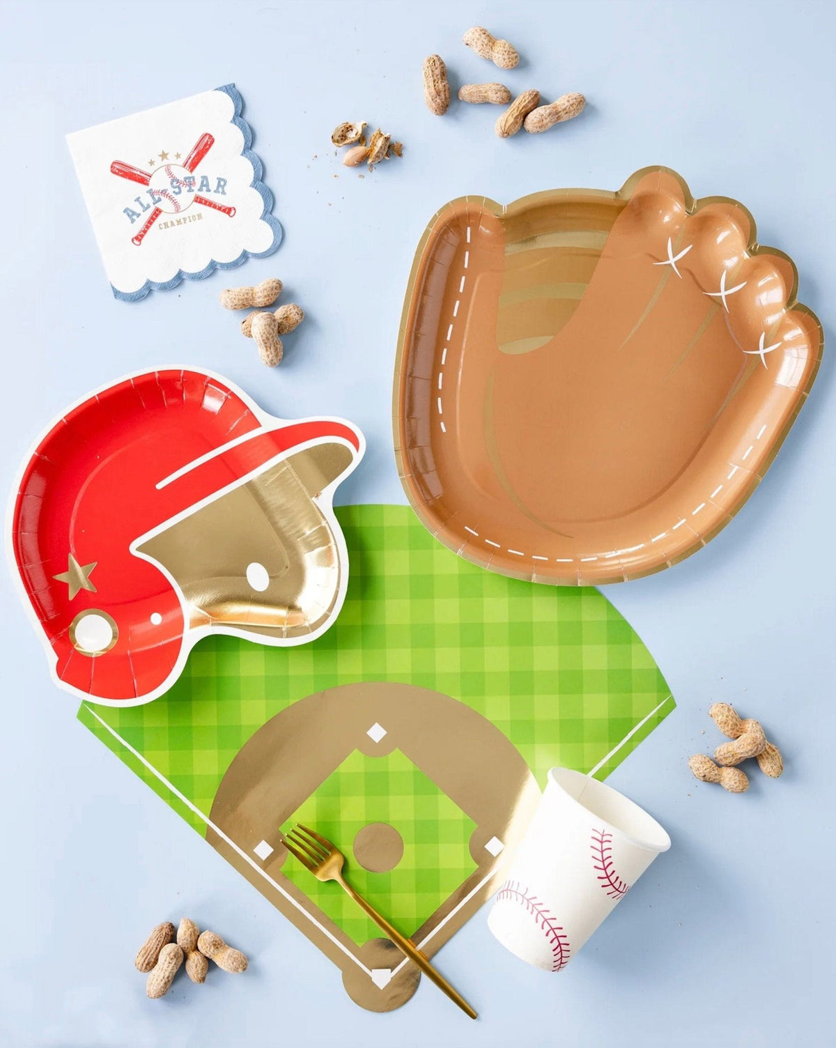 Large Baseball Glove Paper Plates - Stesha Party