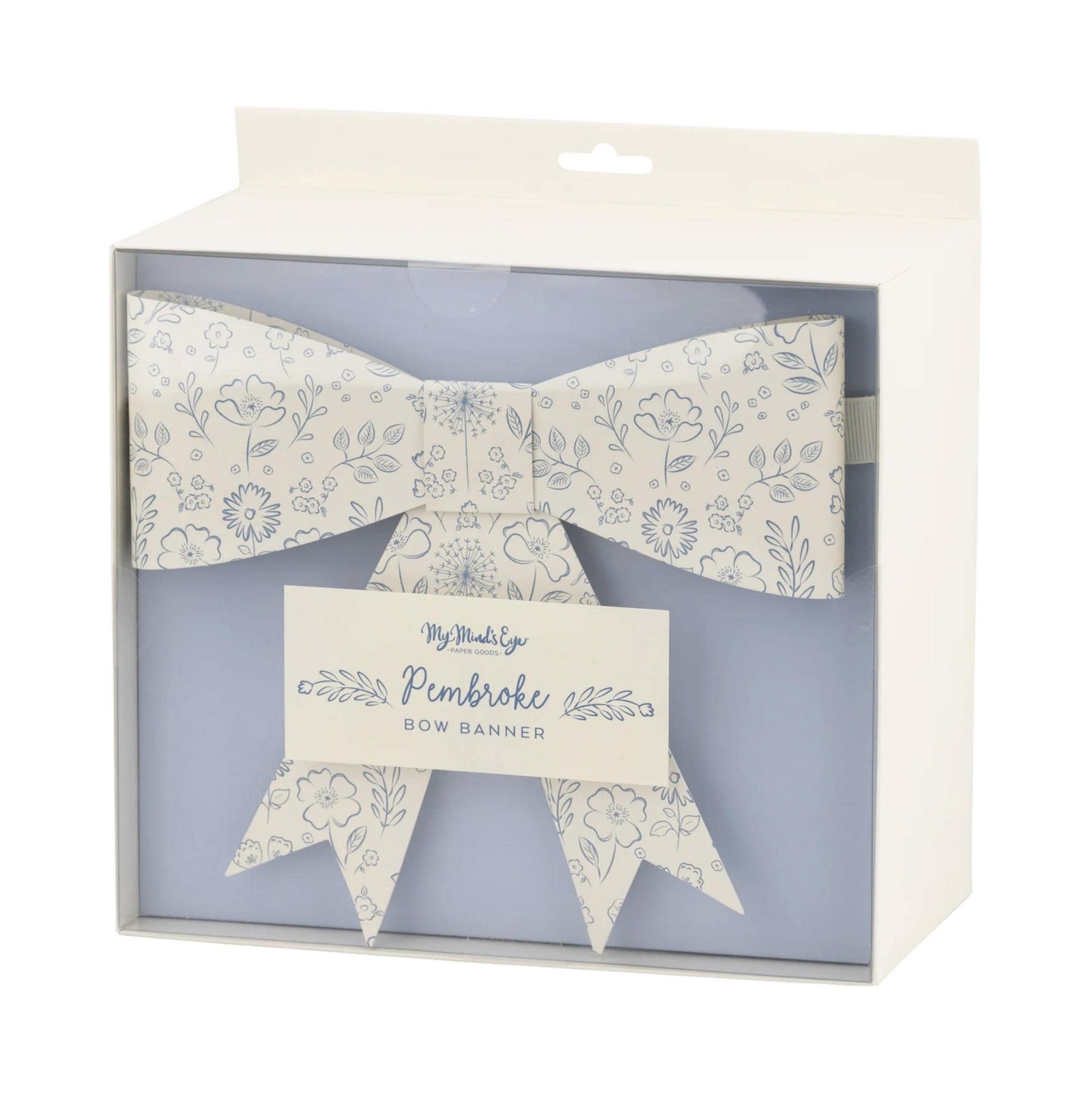 Large Blue Floral Bows Banner Garland 7ft - Stesha Party