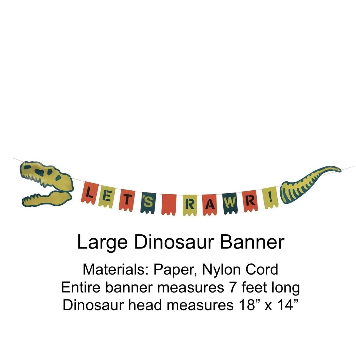 Large Dinosaur Party Banner 7ft - Stesha Party