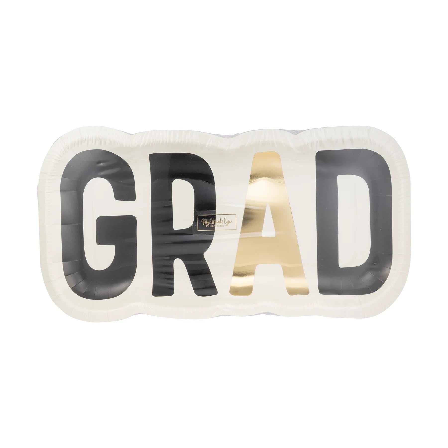Large "GRAD" Paper Plates 8ct - Stesha Party