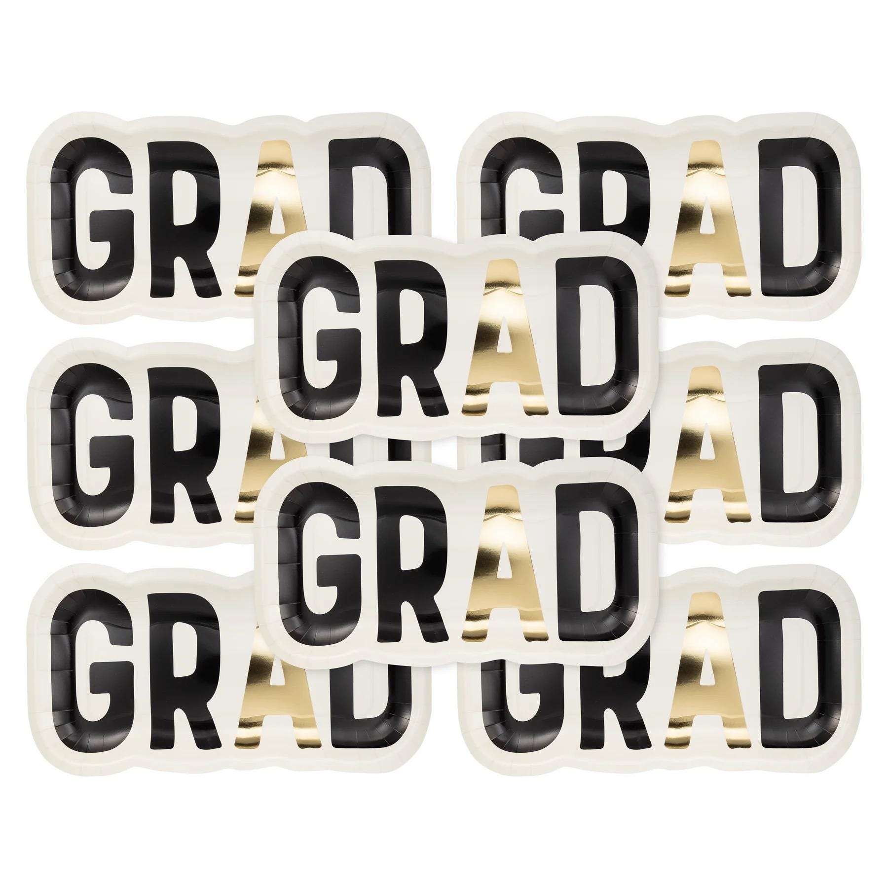 Large "GRAD" Paper Plates 8ct - Stesha Party