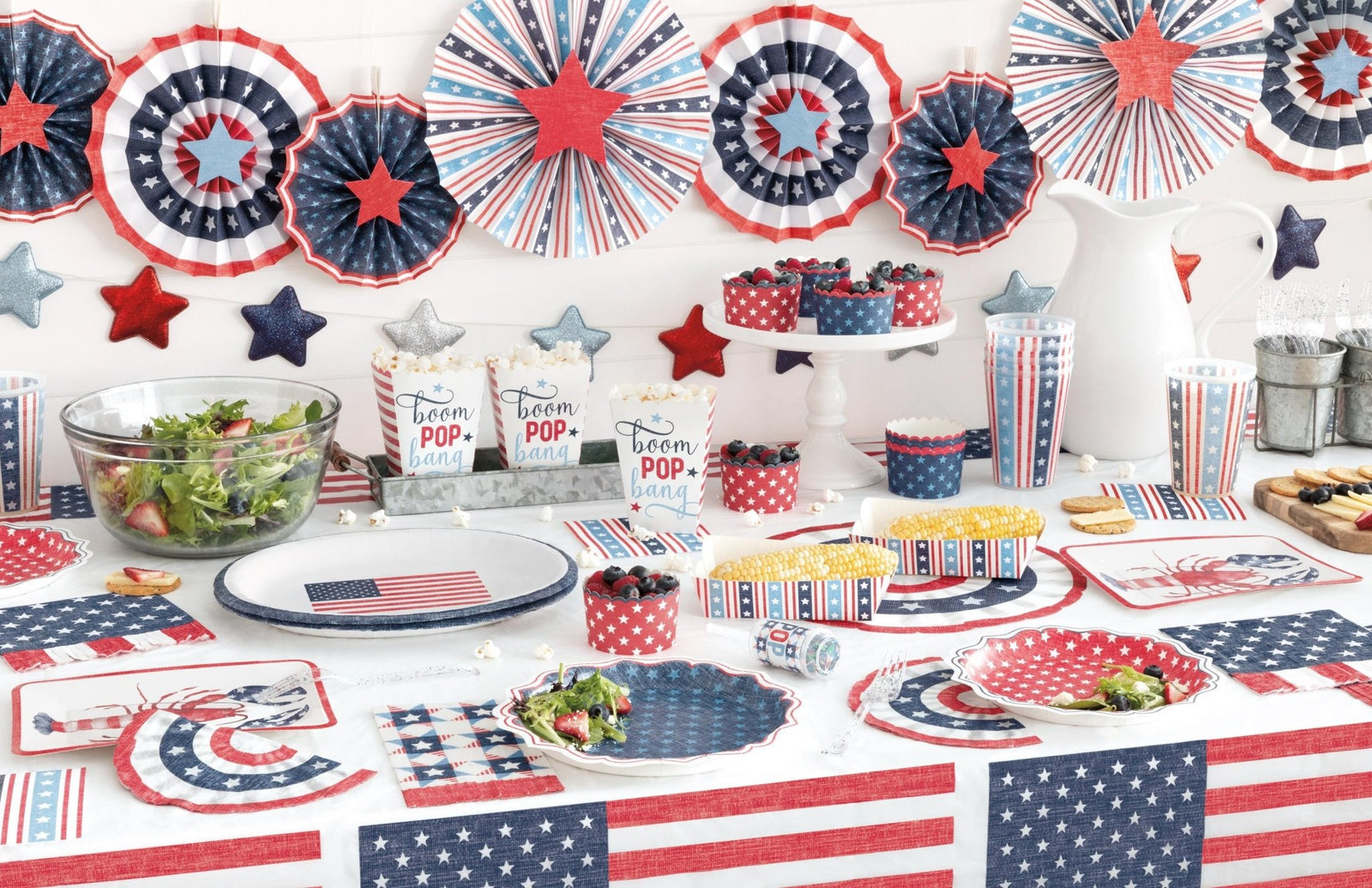 Large USA Flag Oval Plates 8ct - Stesha Party