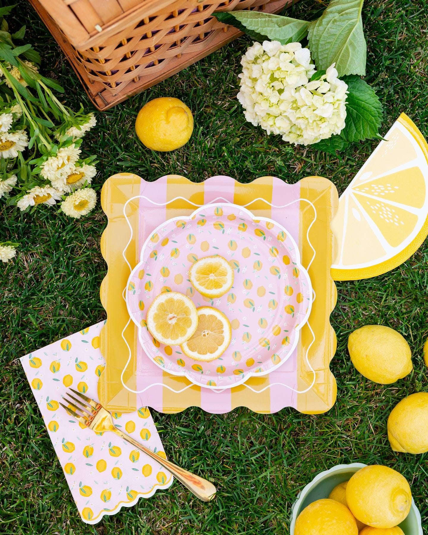 Lemon Scatter Plates 8ct - Stesha Party