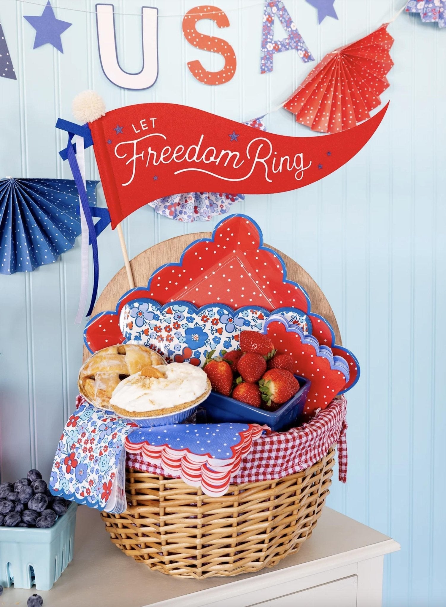 Let Freedom Ring Pennant Flag 16" - Stesha Party