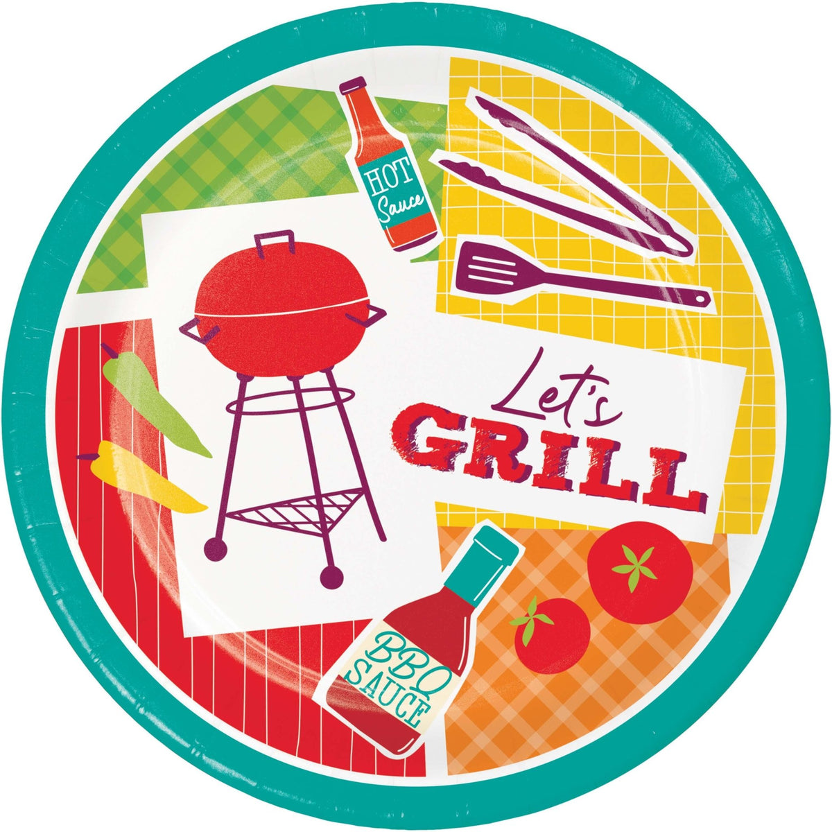 Let's Grill BBQ Party Plates 8ct - Stesha Party