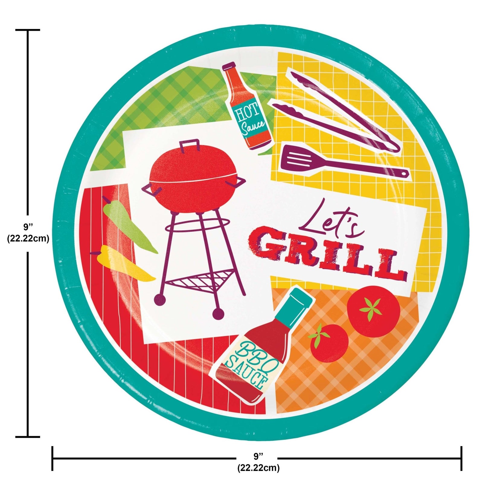 Let's Grill BBQ Party Plates 8ct - Stesha Party