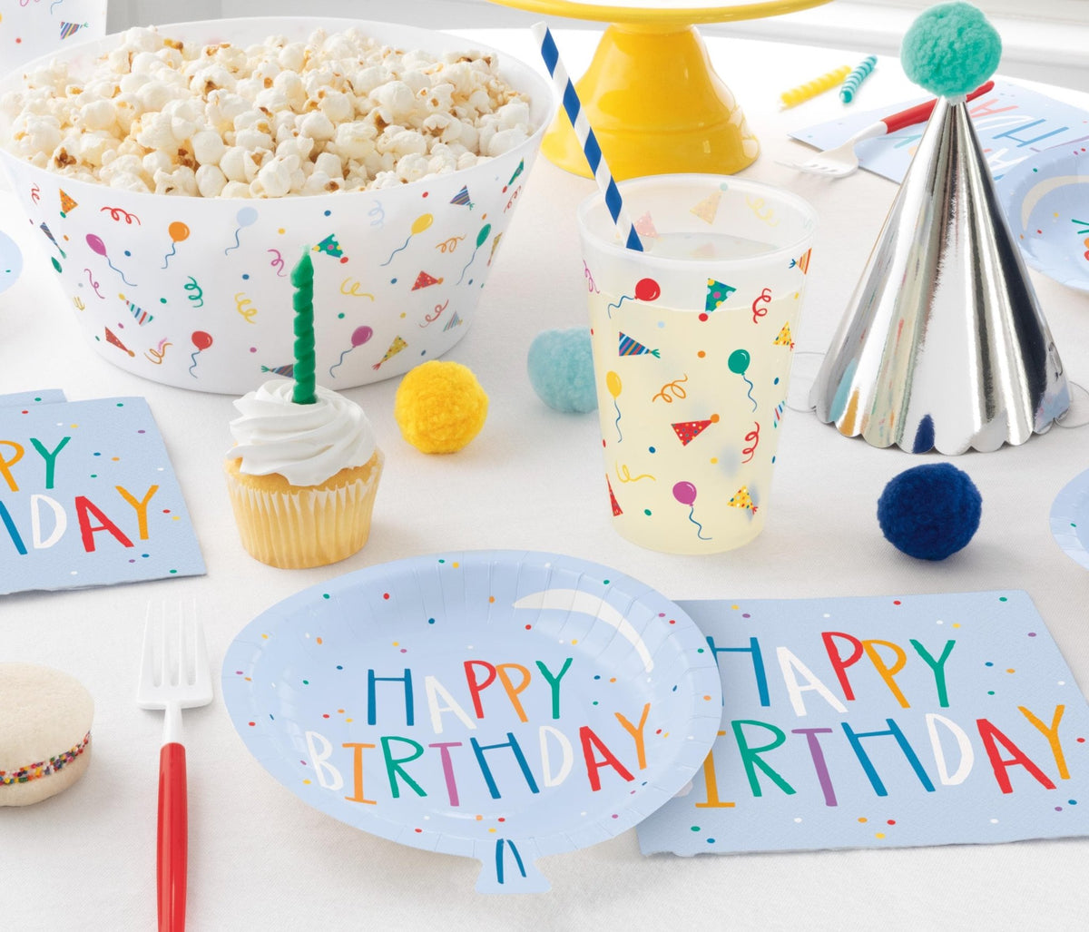 Light Blue Happy Birthday Napkins 16ct - Stesha Party