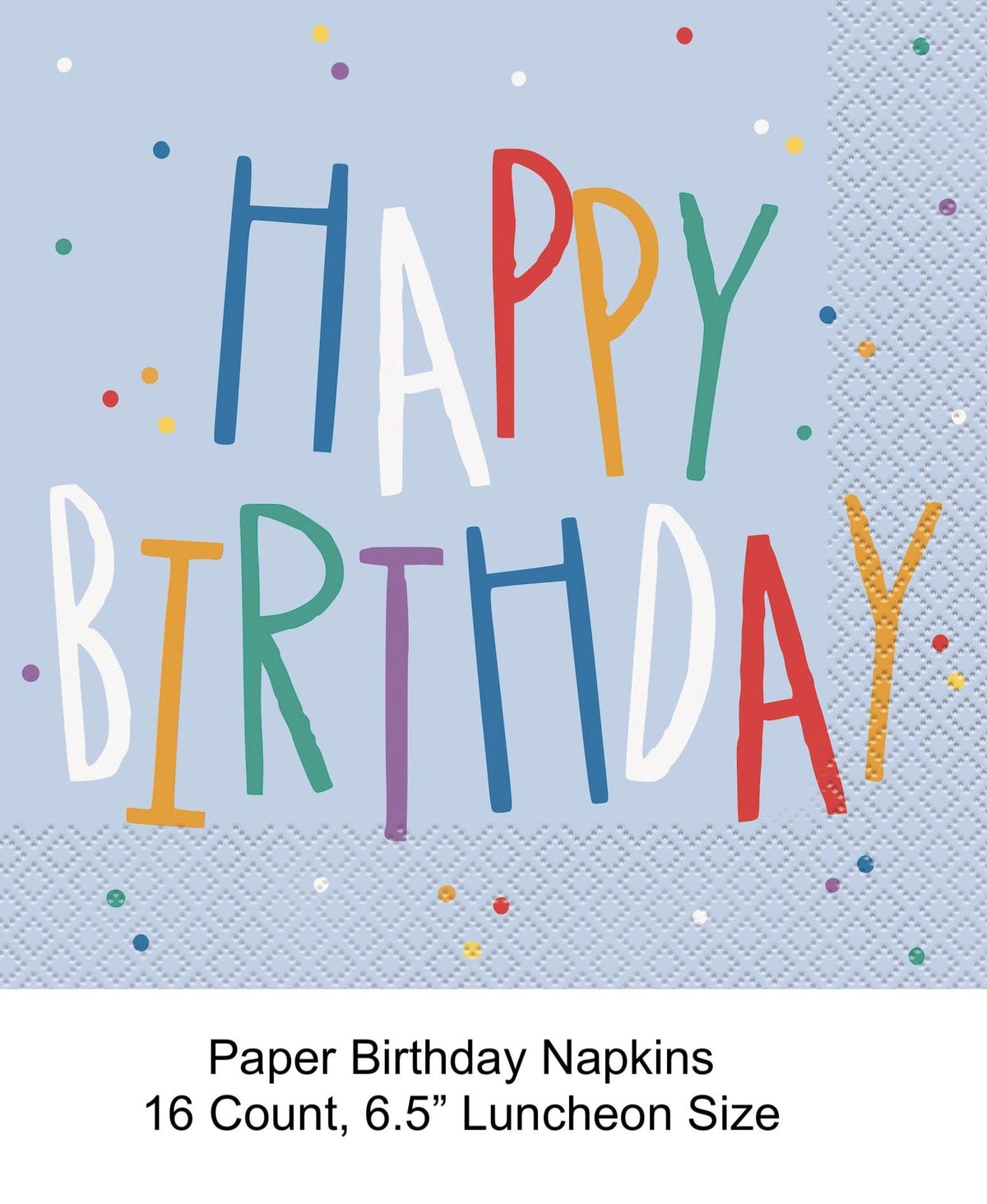 Light Blue Happy Birthday Napkins 16ct - Stesha Party