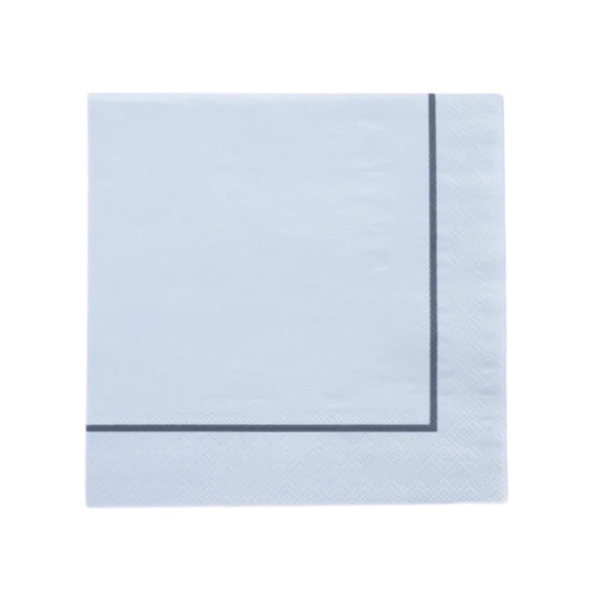Light Blue Napkins Navy Border 20ct - Stesha Party