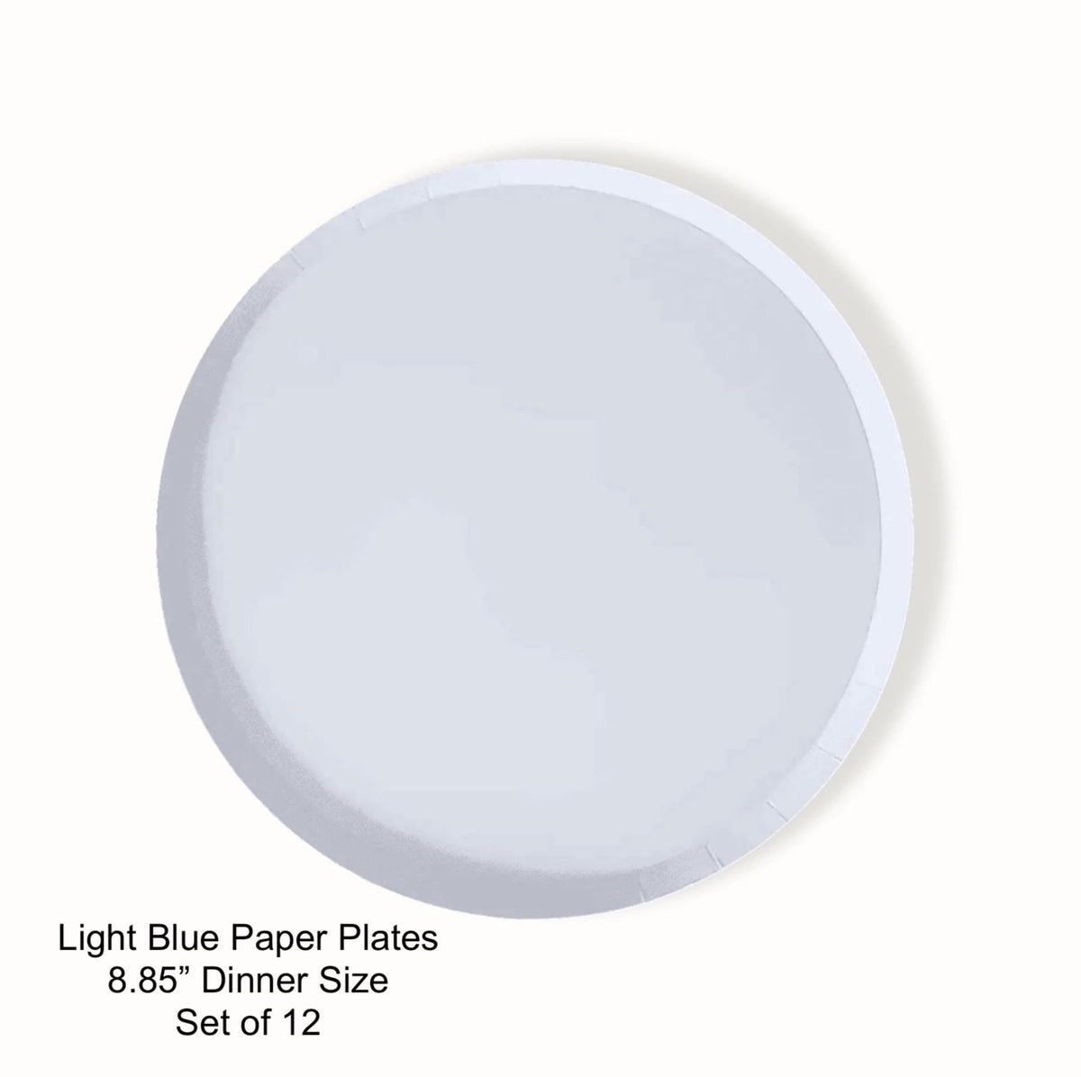 Light Blue Paper Plates 12ct - Stesha Party
