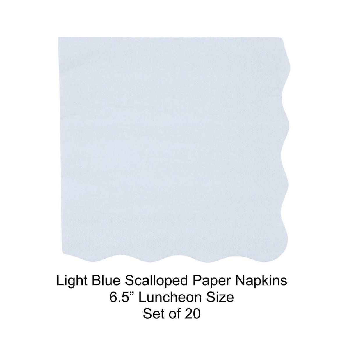 Light Blue Scalloped Napkins 20ct - Stesha Party