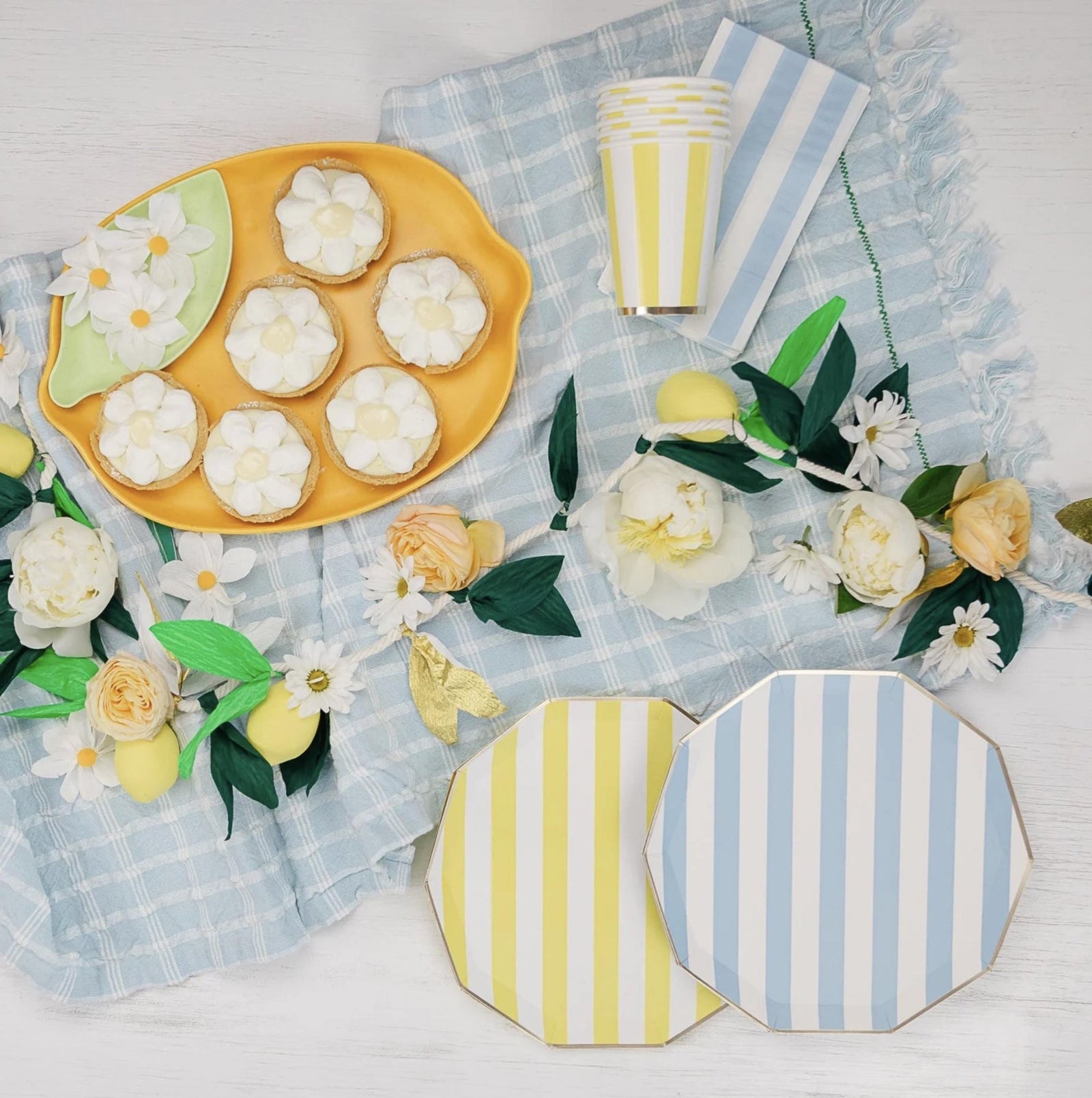 Light Blue Striped Napkins - Stesha Party