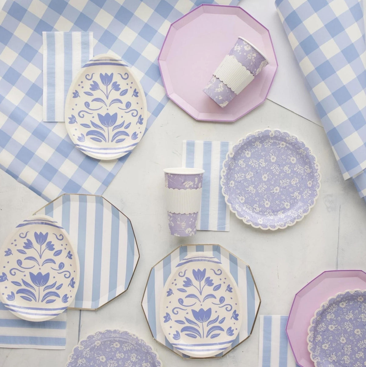 Light Blue Striped Napkins - Stesha Party