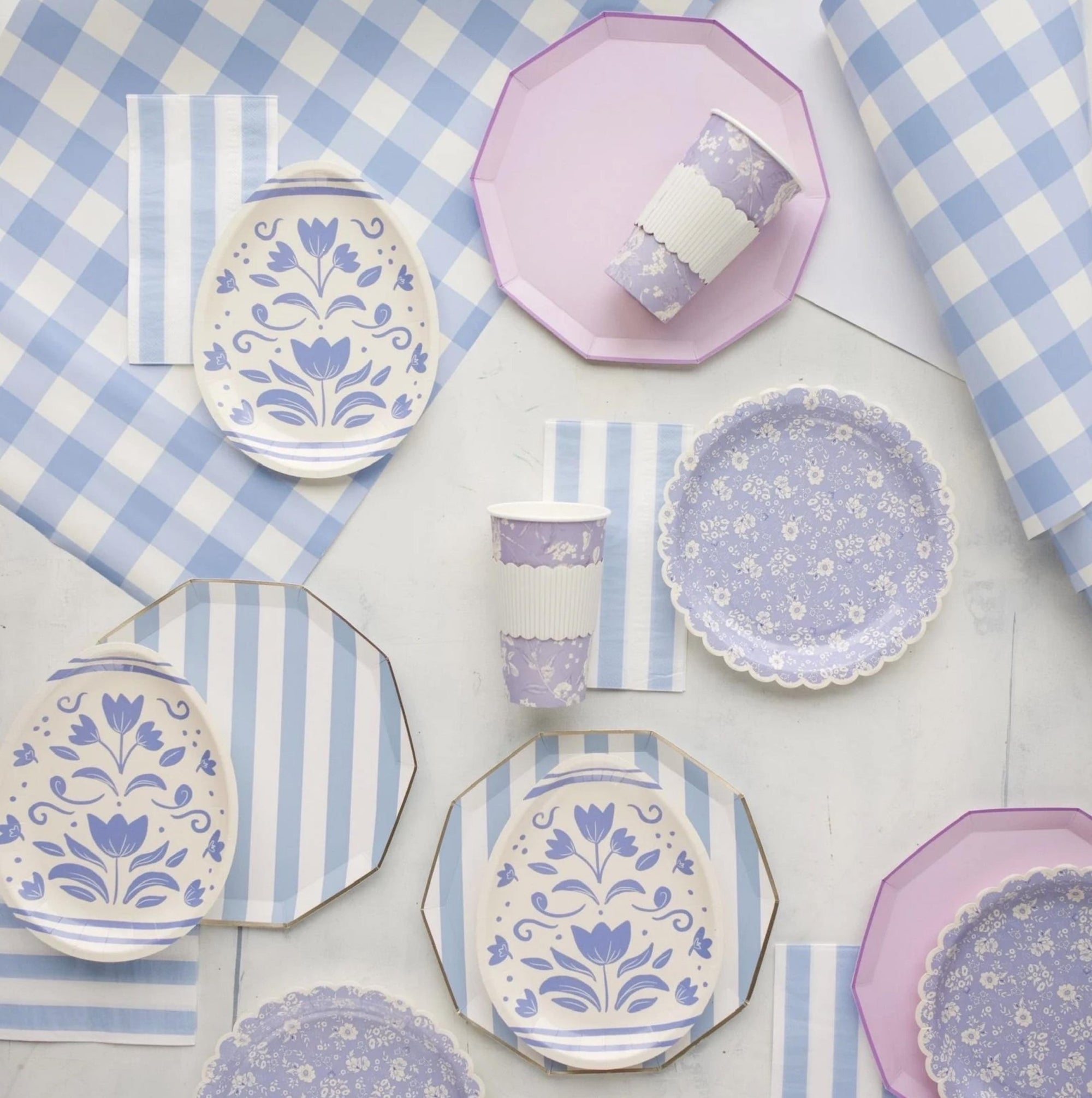 Light Blue Striped Napkins - Stesha Party