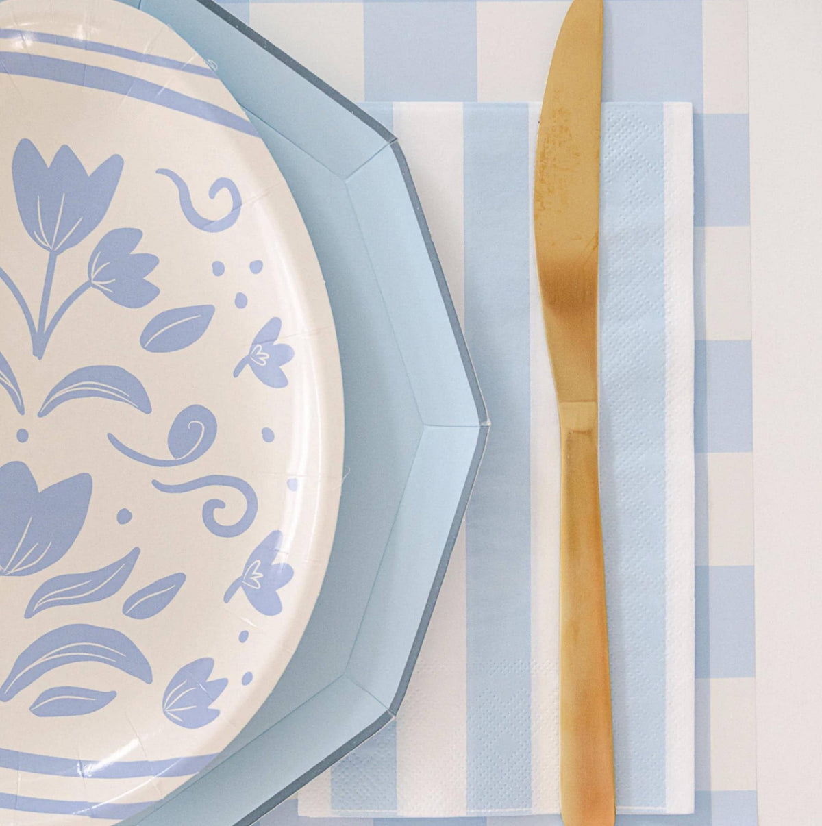 Light Blue Striped Napkins - Stesha Party