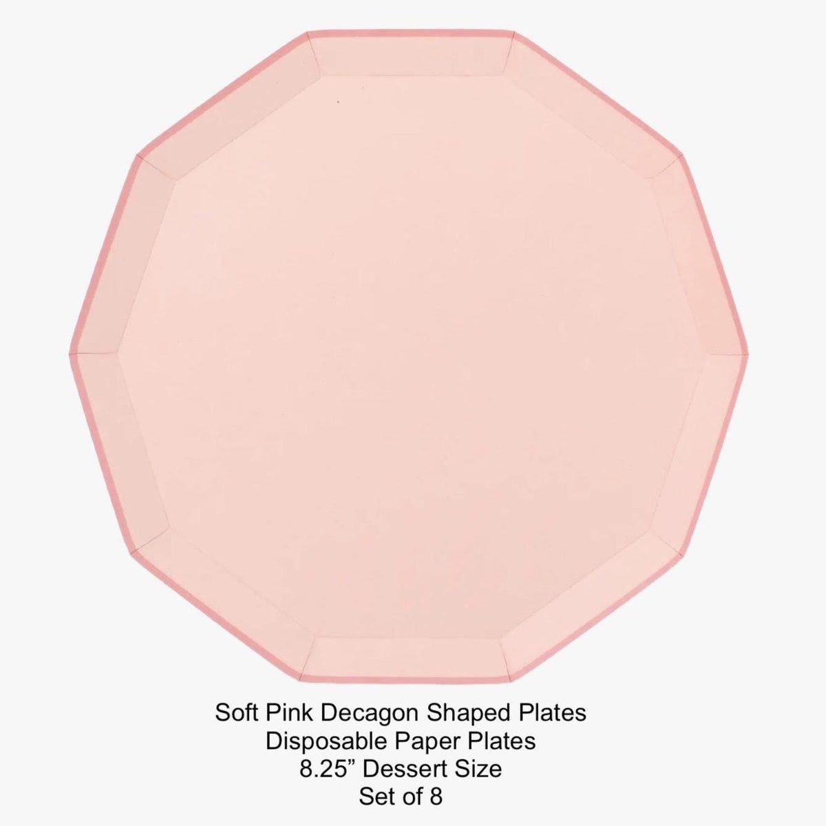 Light Pink Paper Party Plates 8ct - Stesha Party