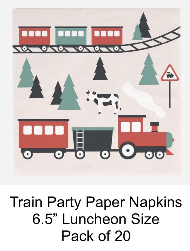 Locomotive Party Napkins 20ct - Stesha Party