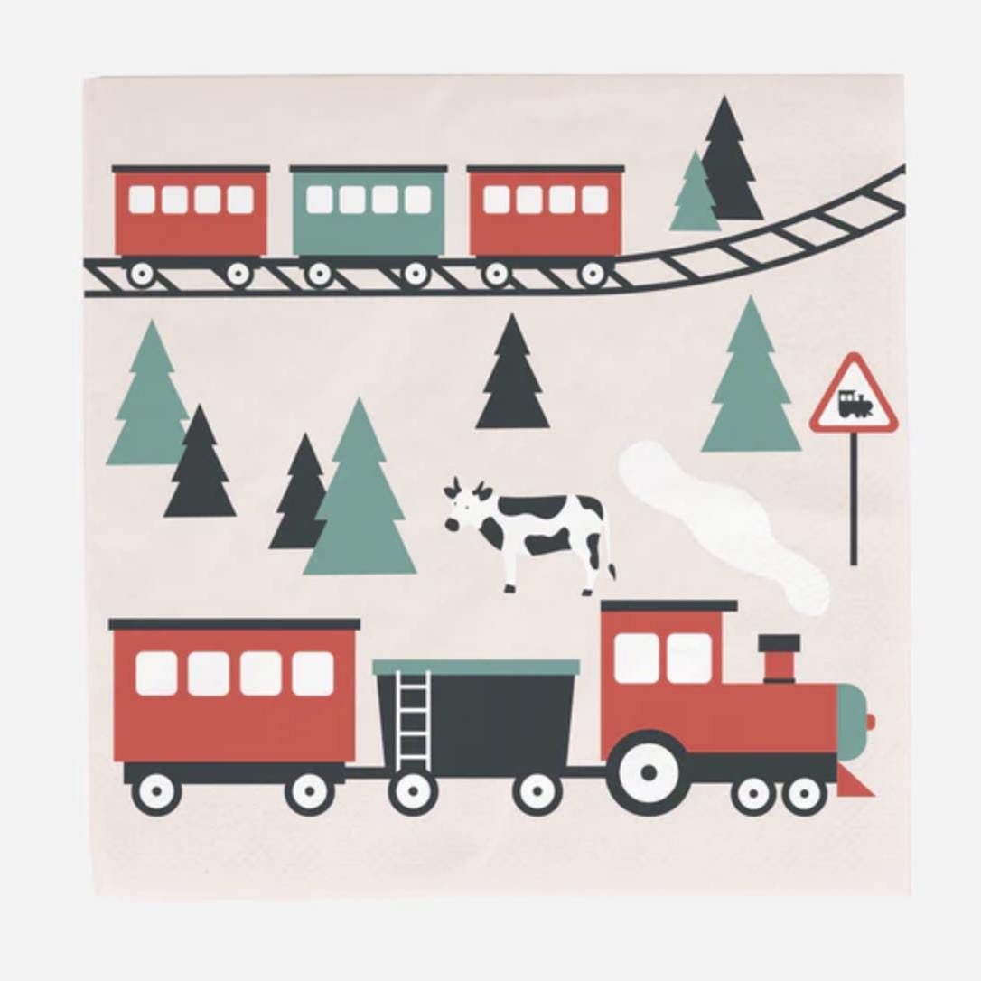 Locomotive Party Napkins 20ct - Stesha Party