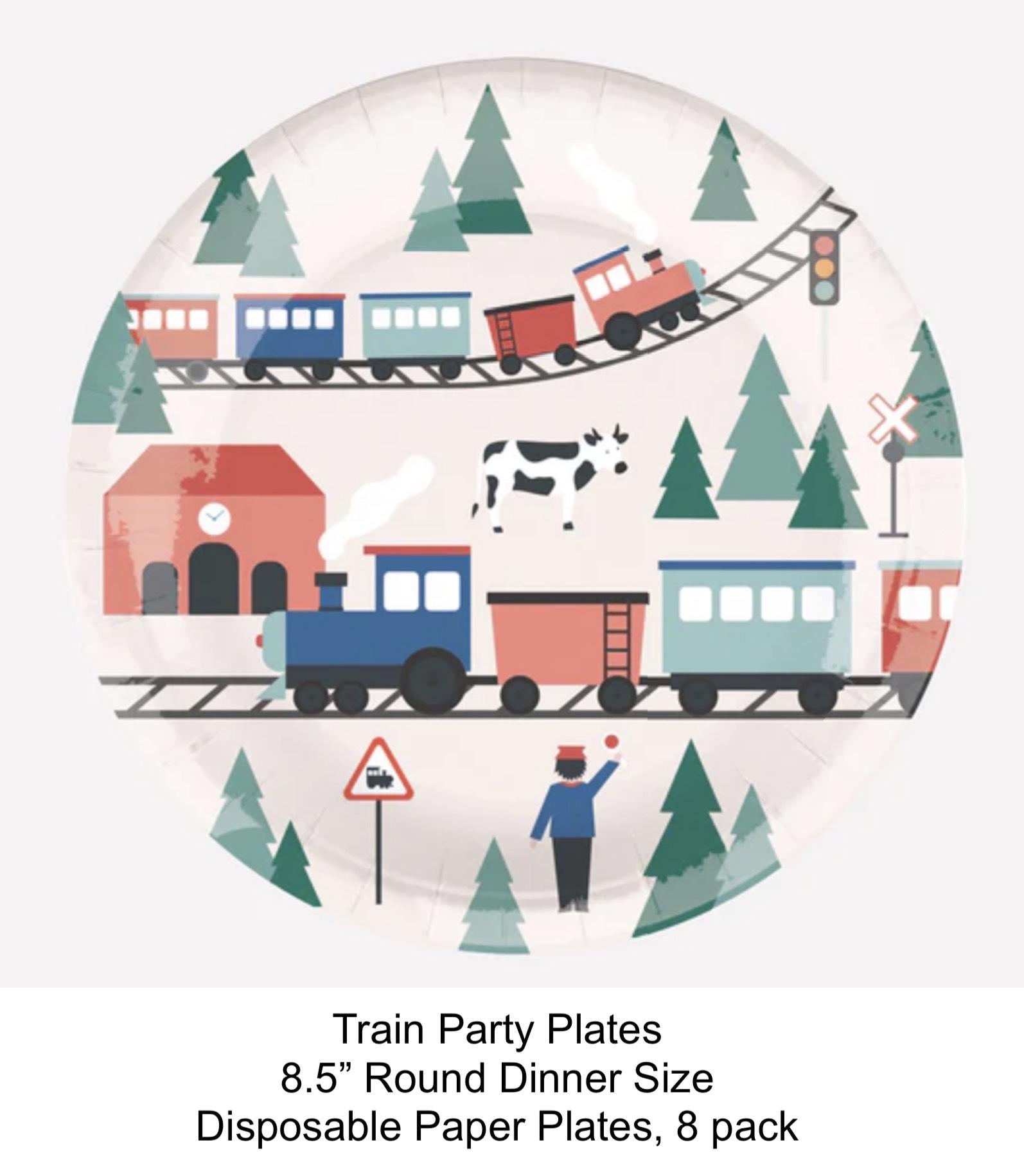 Locomotive Party Plates 8ct - Stesha Party
