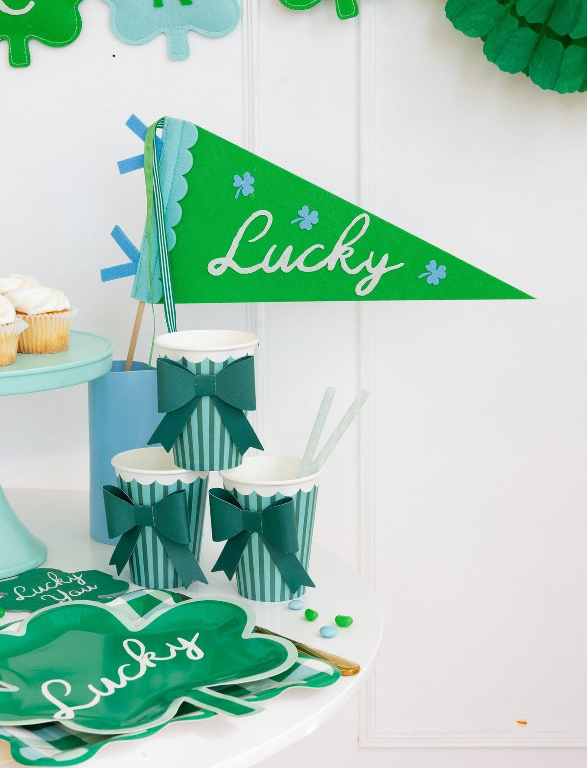 Lucky Shamrock Felt Pennant Banner - Stesha Party