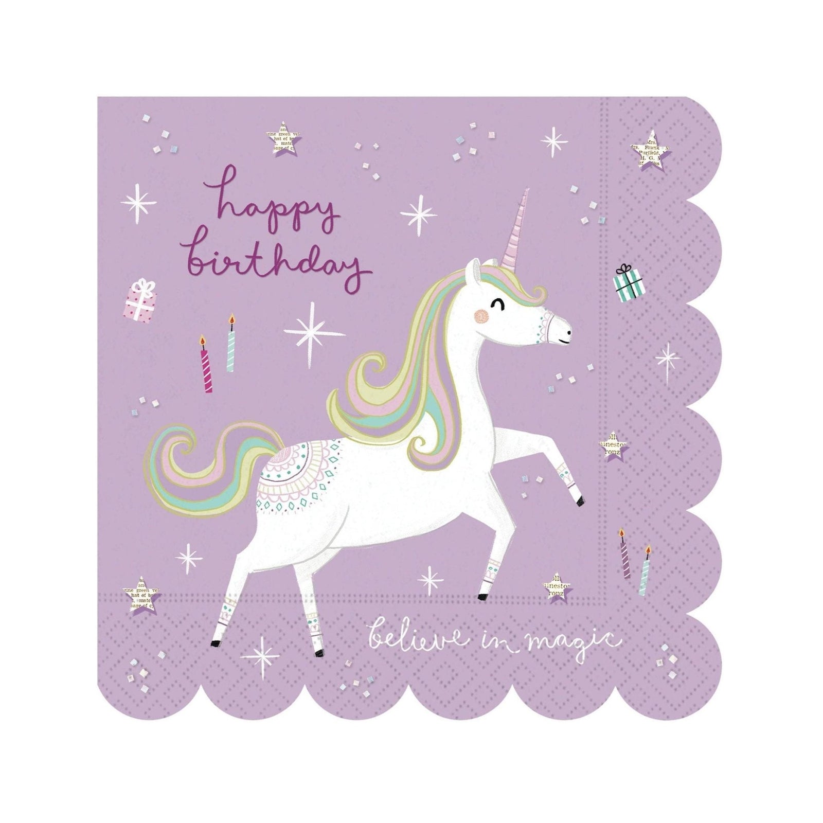 Magical Unicorn Mermaid Napkins 16ct - Stesha Party