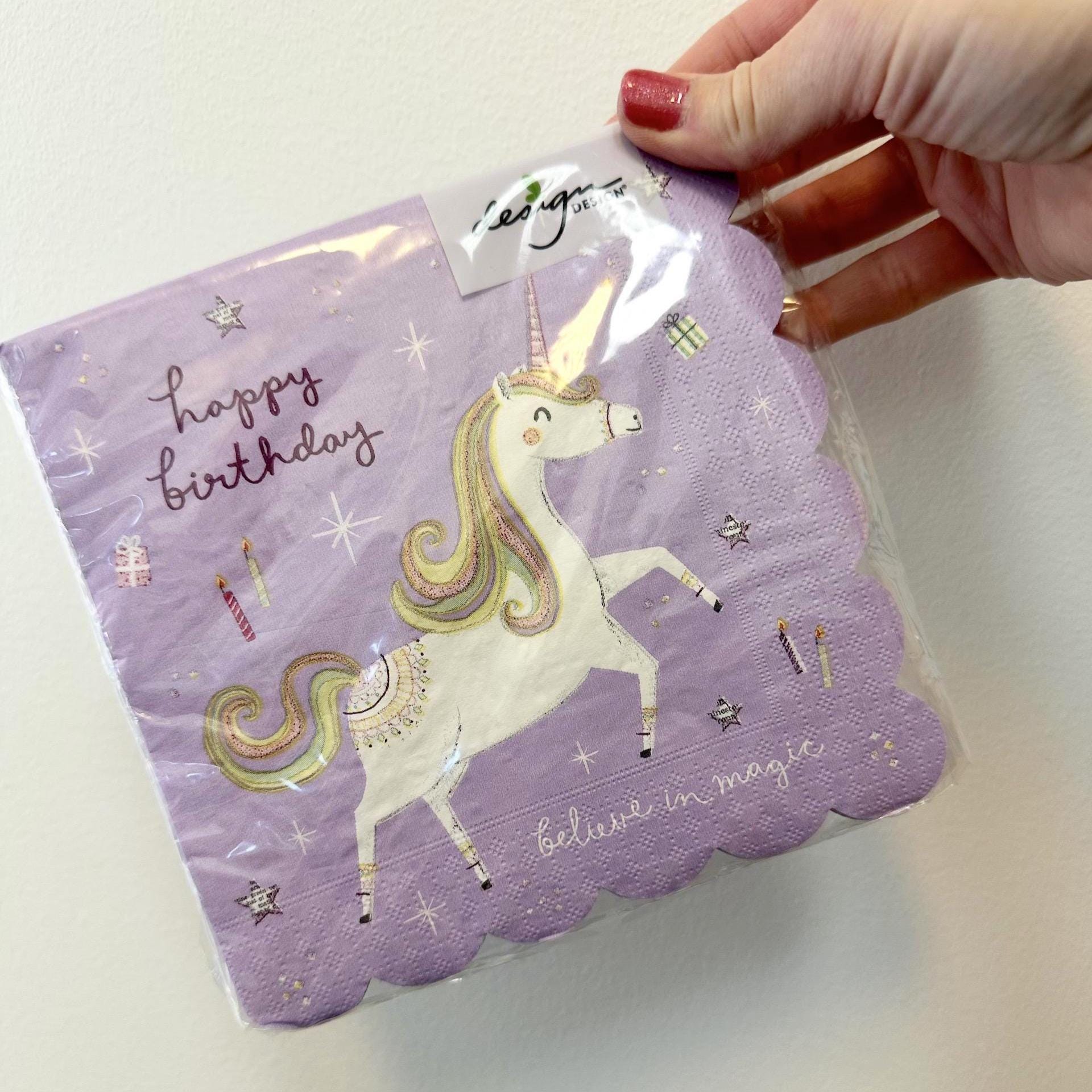 Magical Unicorn Mermaid Napkins 16ct - Stesha Party