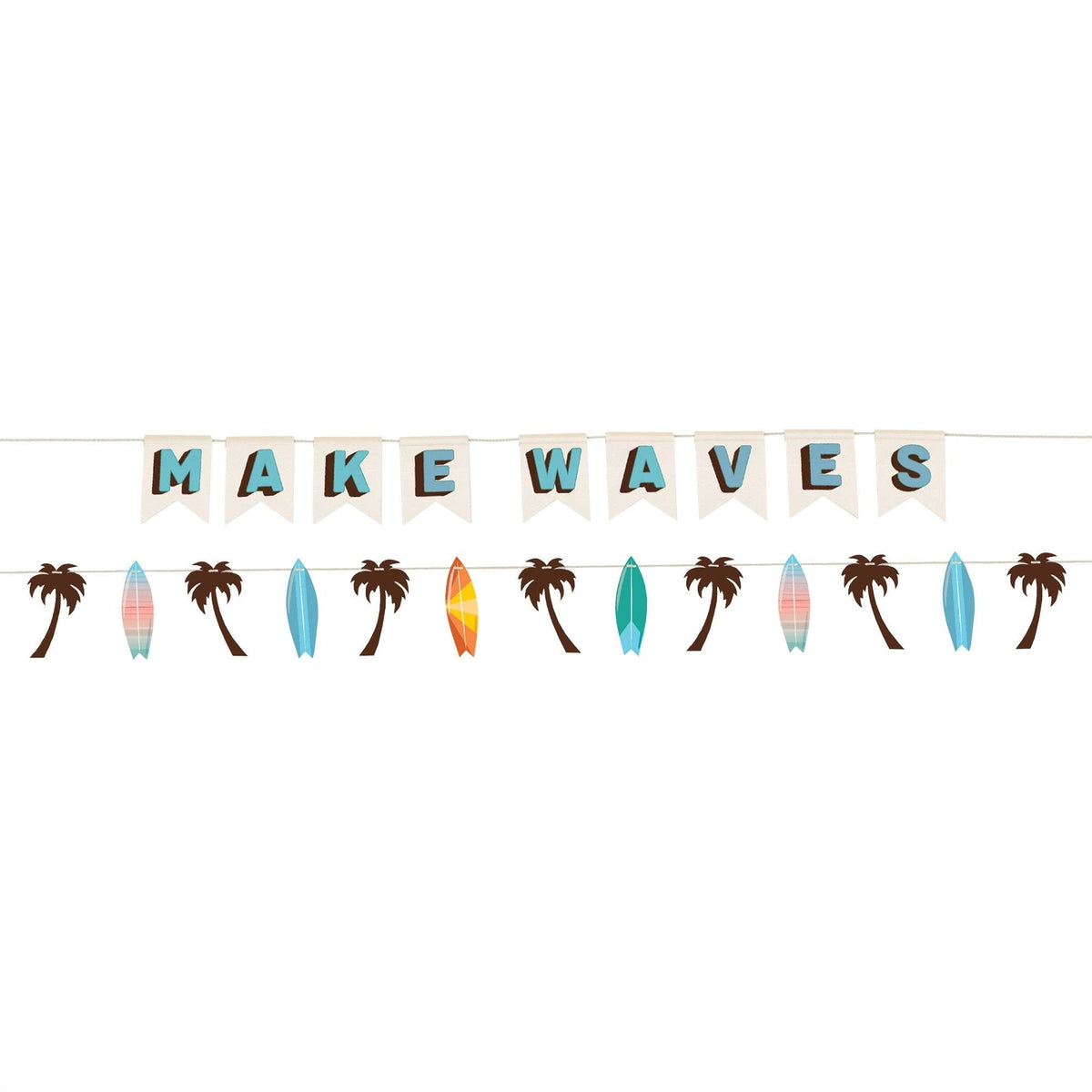 Make Waves Surfer Birthday 2 - Piece Banner - Stesha Party