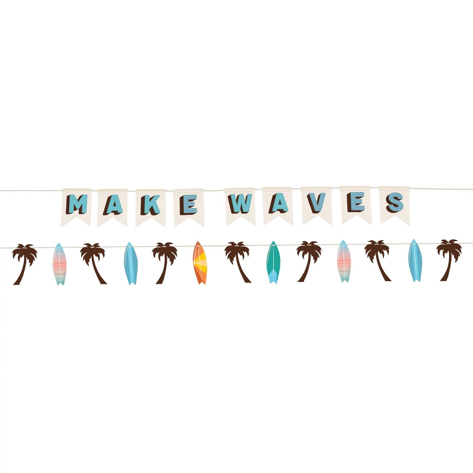 Make Waves Surfer Birthday 2 - Piece Banner - Stesha Party