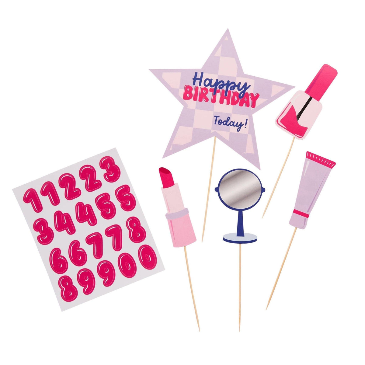Makeup Cake Toppers with Custom Age - Stesha Party