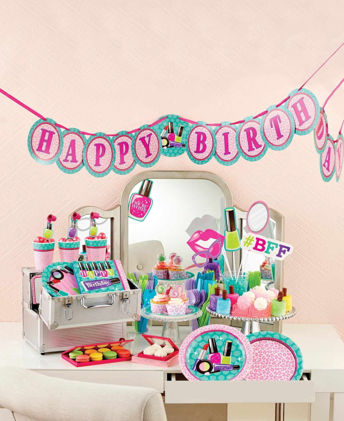 Makeup Party 9" Plates 8ct - Stesha Party