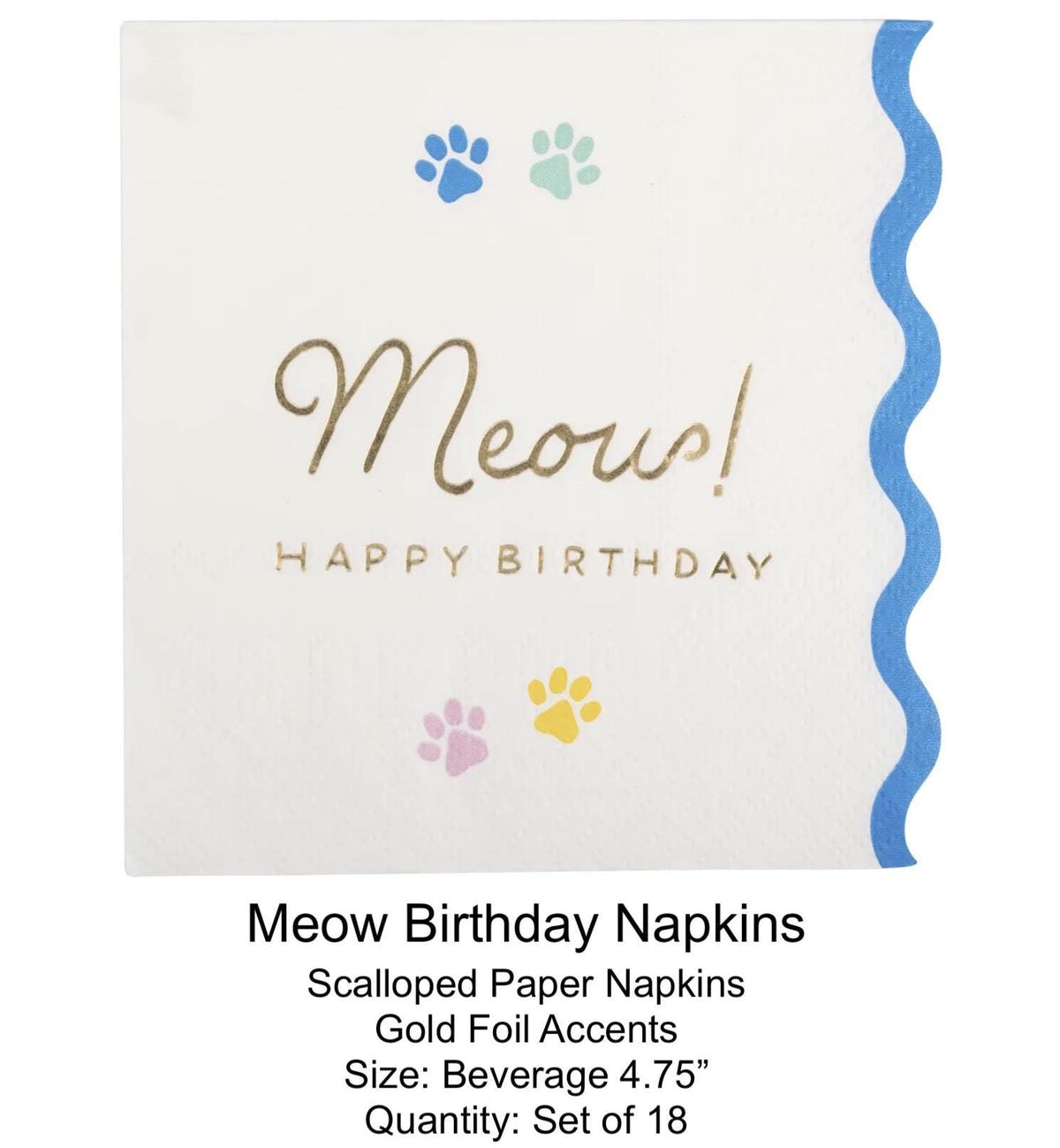 Meow Birthday Napkins 18ct - Stesha Party