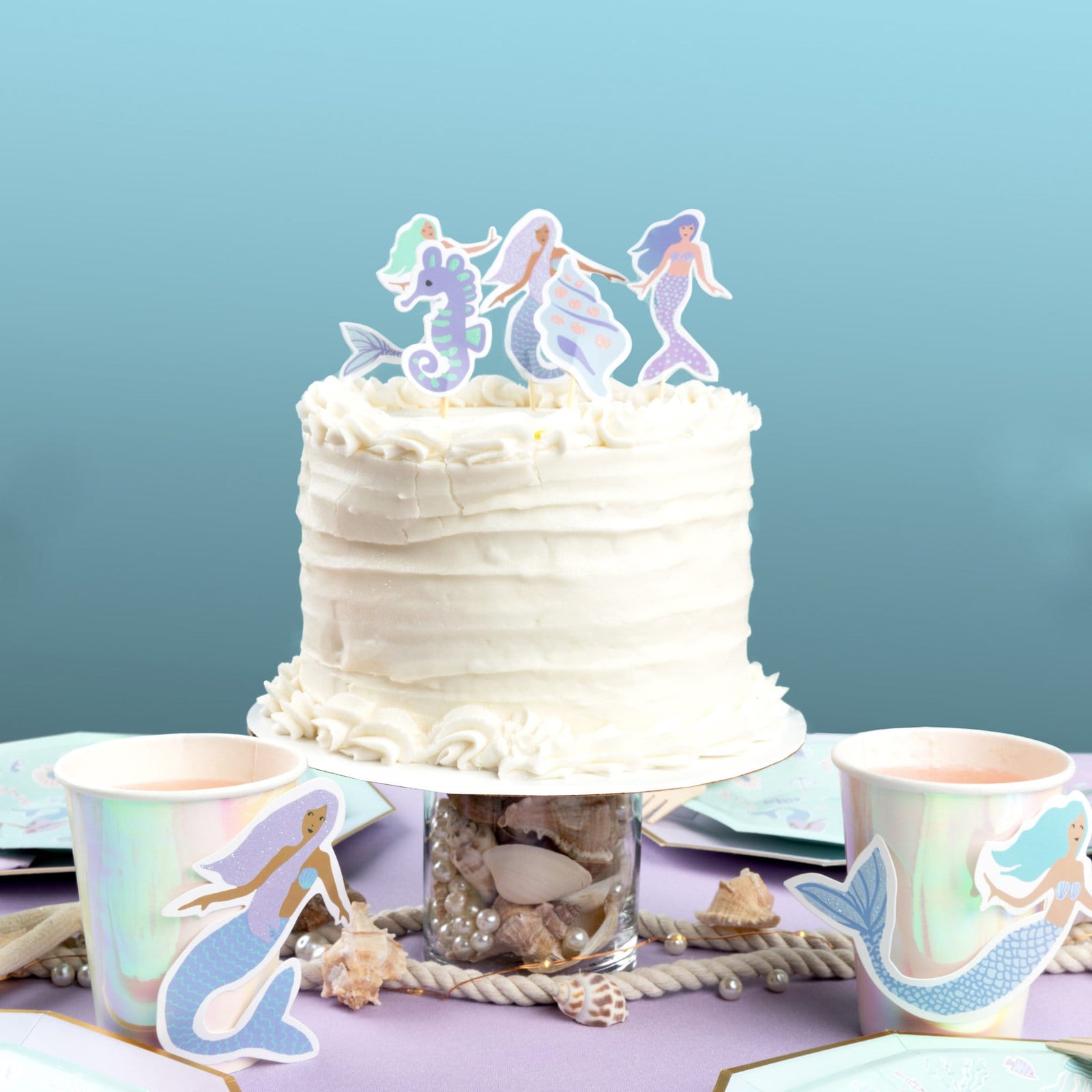 Mermaid Cake Toppers 10ct - Stesha Party