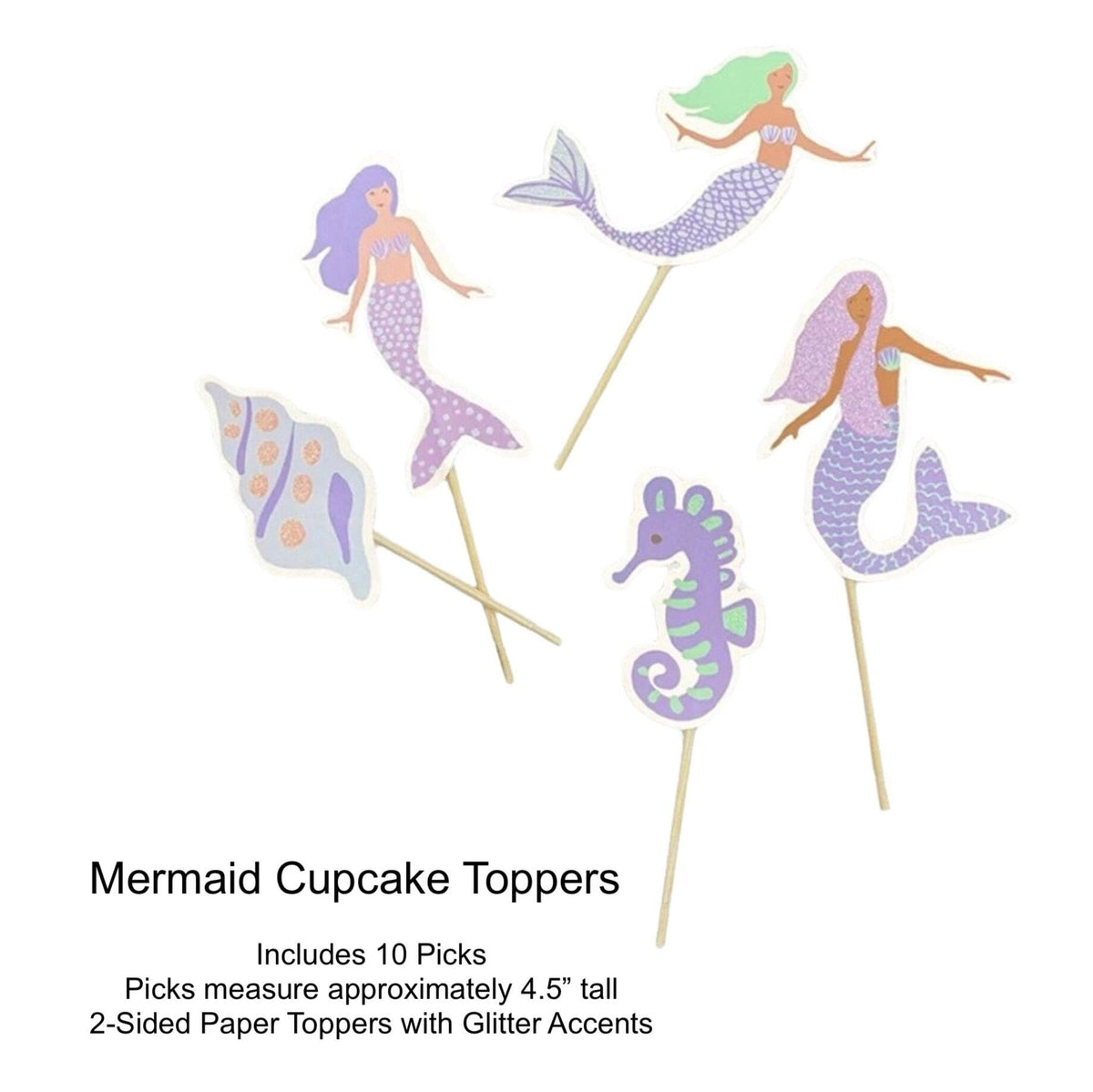 Mermaid Cake Toppers 10ct - Stesha Party
