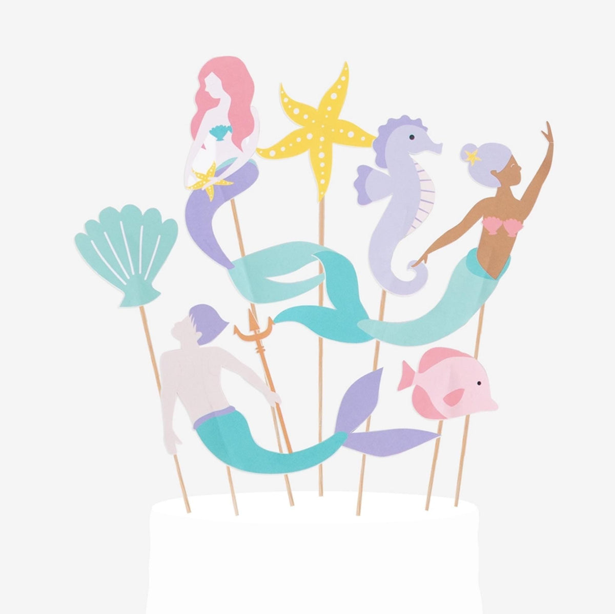 Mermaid Cake Toppers - Stesha Party