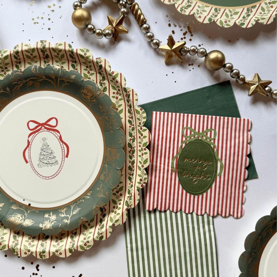 Merry & Bright Cocktail Napkins 24ct - Stesha Party