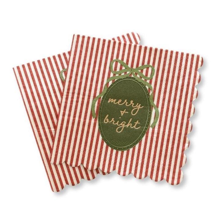 Merry & Bright Cocktail Napkins 24ct - Stesha Party