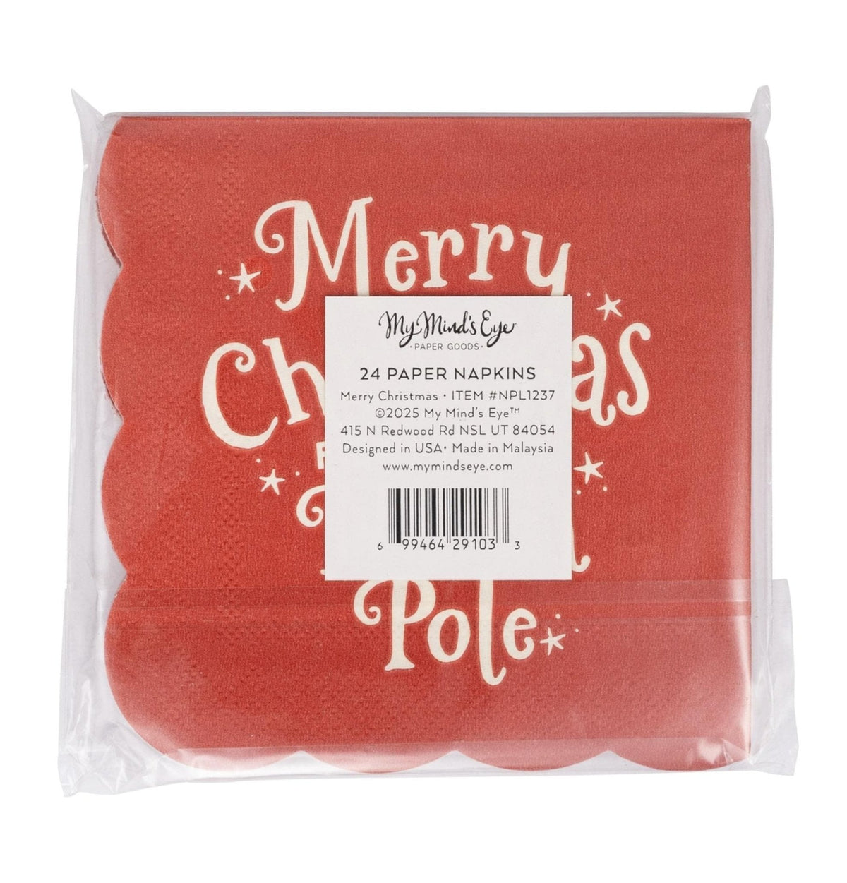 Merry Christmas Cocktail Napkins 24ct - Stesha Party
