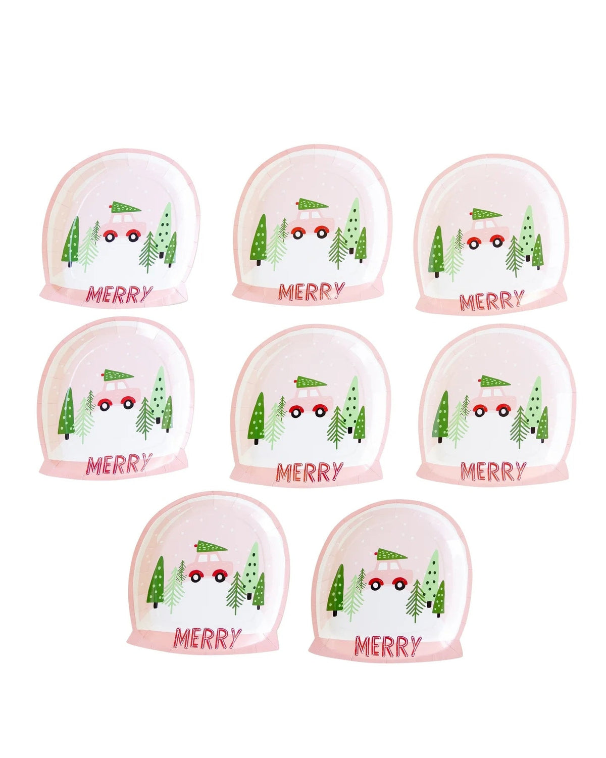 Merry Snow Globe Plates - Stesha Party