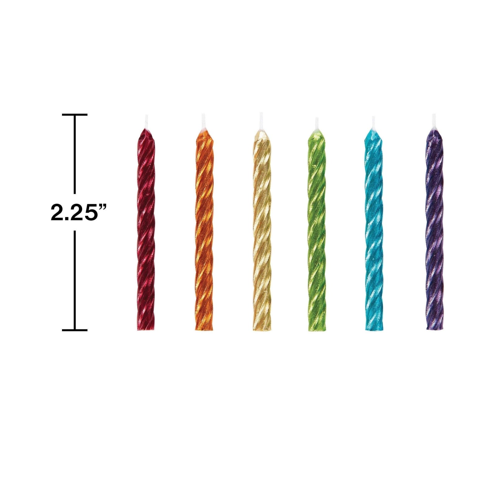 Metallic Rainbow Party Candles 24ct - Stesha Party