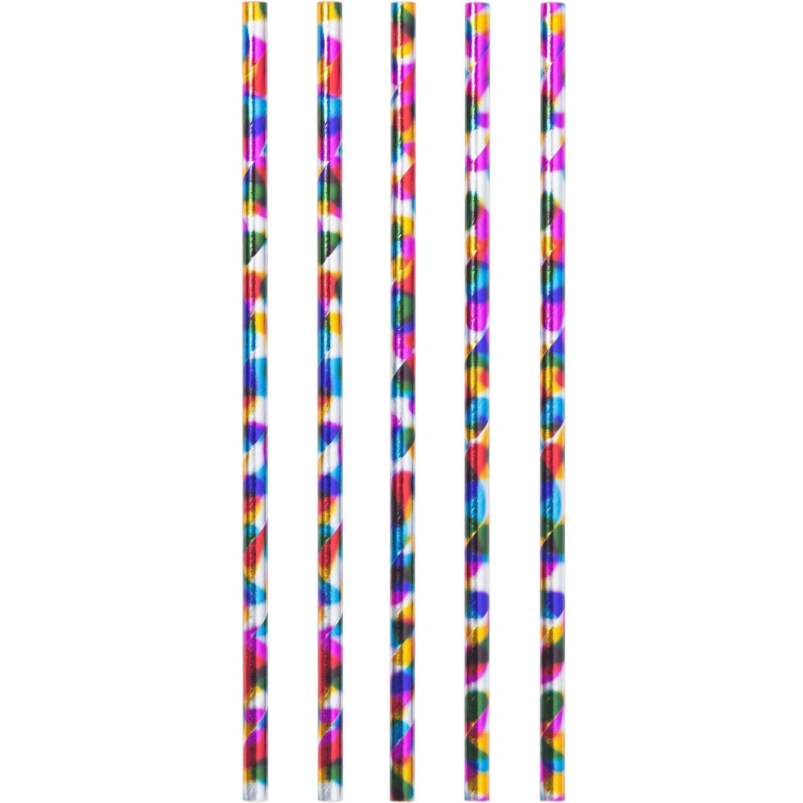 Metallic Rainbow Party Straws 24ct - Stesha Party